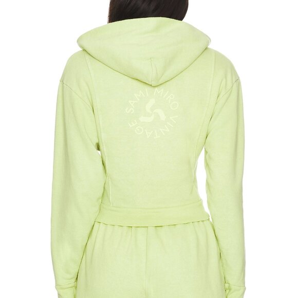 NEW SAMI MIRO Women's Mini Safety Pin Pullover Hoodie Matcha(Green) Size S - Picture 4 of 6